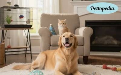 Common pet types including dog, cat, bird, fish and hamster