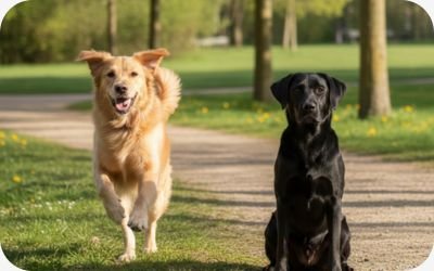 Side-by-side comparison of male and female dogs highlighting differences in temperament and behavior