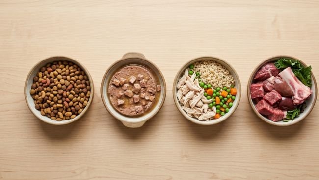 comparison of dry kibble wet food homemade and raw dog food options